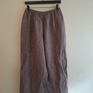 Eskandar  size 1 brown line pants wide leg